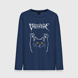 Лонгслив хлопковый мужской Bullet For My Valentine rock cat, цвет: тёмно-синий