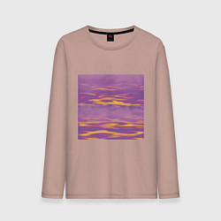 Лонгслив хлопковый мужской Сиреневое море, цвет: пыльно-розовый
