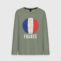 Лонгслив хлопковый мужской Футбол Франции, цвет: авокадо
