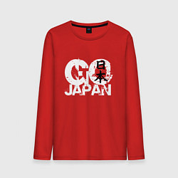 Лонгслив хлопковый мужской Go Japan - motto, цвет: красный