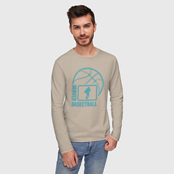 Лонгслив хлопковый мужской Denver basket, цвет: миндальный — фото 2