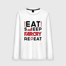 Мужской лонгслив Надпись: eat sleep Far Cry repeat