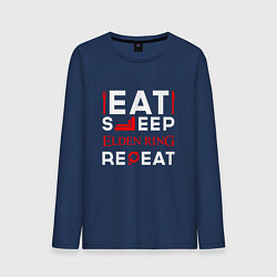 Мужской лонгслив Надпись eat sleep Elden Ring repeat