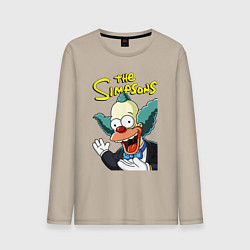 Лонгслив хлопковый мужской Krusty the clown, цвет: миндальный