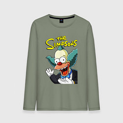 Лонгслив хлопковый мужской Krusty the clown, цвет: авокадо