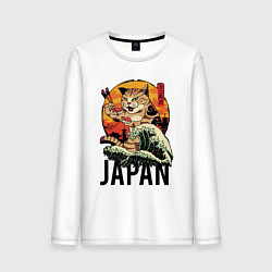 Мужской лонгслив Japan sushi cat