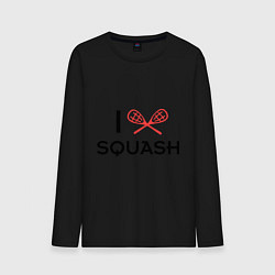 Лонгслив хлопковый мужской I Love Squash, цвет: черный