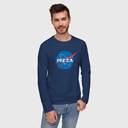 Лонгслив хлопковый мужской Pizza, цвет: тёмно-синий — фото 2