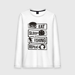 Мужской лонгслив Eat sleep fishing repeat