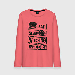 Мужской лонгслив Eat sleep fishing repeat