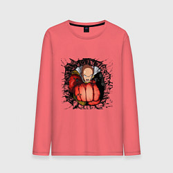 Лонгслив хлопковый мужской Saitama hole, цвет: коралловый