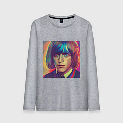 Лонгслив хлопковый мужской Brian Jones Glitch Art, цвет: меланж