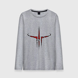 Лонгслив хлопковый мужской Quake III logo, цвет: меланж