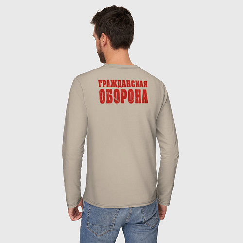 Мужской лонгслив Летов - всё идёт по плану / Миндальный – фото 4