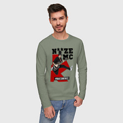 Лонгслив хлопковый мужской Noize MC - guitarist, цвет: авокадо — фото 2