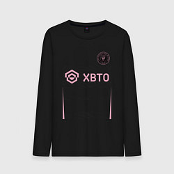 Лонгслив хлопковый мужской Лионель Месси ФК Интер Майами форма гостевая, цвет: черный