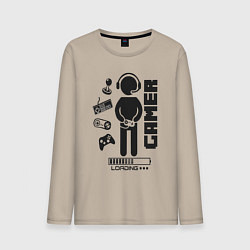 Лонгслив хлопковый мужской Игроман, цвет: миндальный