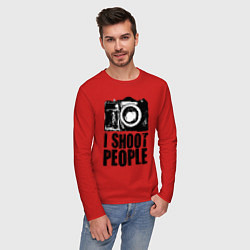 Лонгслив хлопковый мужской Shoot photographer, цвет: красный — фото 2