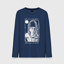 Лонгслив хлопковый мужской Bring Me the Horizon girl, цвет: тёмно-синий