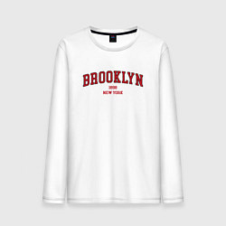 Лонгслив хлопковый мужской Brooklyn New York, цвет: белый