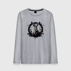 Мужской лонгслив Кролик и часы - Алиса в стране чудес