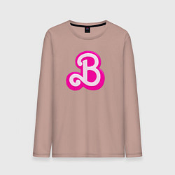 Лонгслив хлопковый мужской Б - значит Барби, цвет: пыльно-розовый