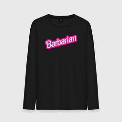 Лонгслив хлопковый мужской Барби варвар - барбариан, цвет: черный