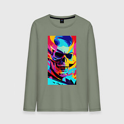 Мужской лонгслив Cool skull - pop art