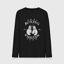 Лонгслив хлопковый мужской Boxing fighter, цвет: черный