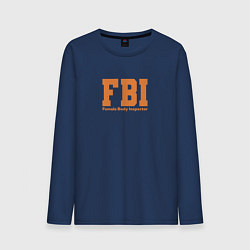 Лонгслив хлопковый мужской Female Body Inspector - FBI, цвет: тёмно-синий