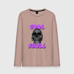 Лонгслив хлопковый мужской Cool Skull, цвет: пыльно-розовый