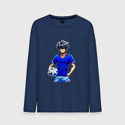 Лонгслив хлопковый мужской Футболист в синей майке, цвет: тёмно-синий