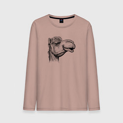 Лонгслив хлопковый мужской Голова верблюда, цвет: пыльно-розовый
