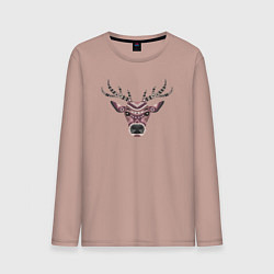 Лонгслив хлопковый мужской Brown deer, цвет: пыльно-розовый