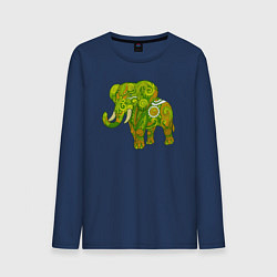 Лонгслив хлопковый мужской Зелёный слон, цвет: тёмно-синий