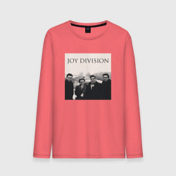 Лонгслив хлопковый мужской Тру фанат Joy Division, цвет: коралловый