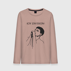 Лонгслив хлопковый мужской Йен Кёртис Joy Division, цвет: пыльно-розовый