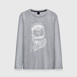 Лонгслив хлопковый мужской Космос-Уникальный советский леттеринг на тему косм, цвет: меланж