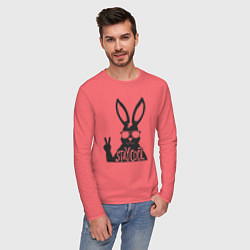 Лонгслив хлопковый мужской Stay cool rabbit, цвет: коралловый — фото 2