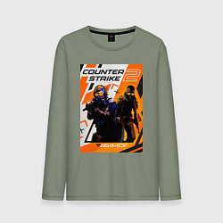 Лонгслив хлопковый мужской КС 2 Азимов, цвет: авокадо