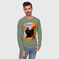 Лонгслив хлопковый мужской КС 2 Азимов, цвет: авокадо — фото 2