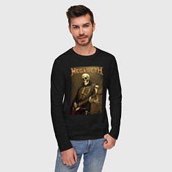 Лонгслив хлопковый мужской Megadeth - skeleton - heavy metal, цвет: черный — фото 2