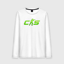 Лонгслив хлопковый мужской CS2 green logo, цвет: белый