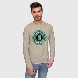 Лонгслив хлопковый мужской Tardis coffee, цвет: миндальный — фото 2