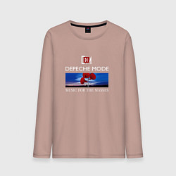 Лонгслив хлопковый мужской Depeche Mode - Music for the Masses logo, цвет: пыльно-розовый