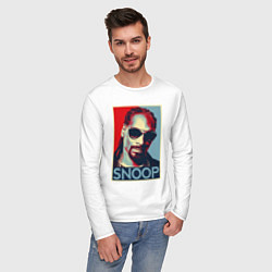 Лонгслив хлопковый мужской Snoop, цвет: белый — фото 2