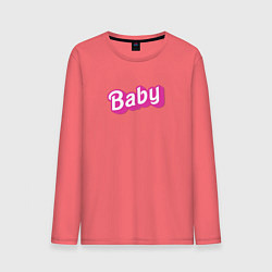 Лонгслив хлопковый мужской Baby: pink barbie style, цвет: коралловый
