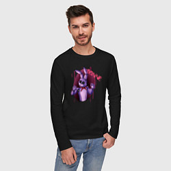 Лонгслив хлопковый мужской Стильный Бонни, цвет: черный — фото 2