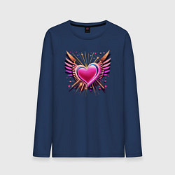 Мужской лонгслив Светящее сердце с крыльями
