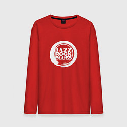 Лонгслив хлопковый мужской Jazz rock blues 2, цвет: красный